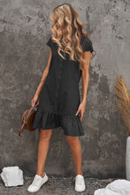 Load image into Gallery viewer, Button Front Ruffle Hem Dress