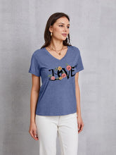 Load image into Gallery viewer, LOVE V-Neck Short Sleeve T-Shirt