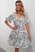 Load image into Gallery viewer, Leopard Ruffled Dress with Buttons