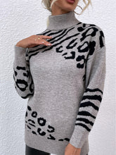 Load image into Gallery viewer, Animal Print Turtleneck Sweater