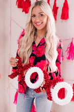 Load image into Gallery viewer, Floral Button Front Lantern Sleeve Shirt