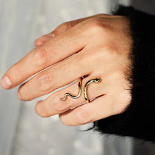 Load image into Gallery viewer, Snake Shape 18K Gold-Plated Bypass Ring