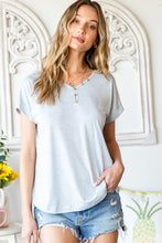 Load image into Gallery viewer, Buttoned V-Neck Tee