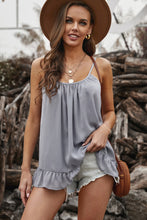 Load image into Gallery viewer, Ruffle Hem Adjustable Spaghetti Strap Cami