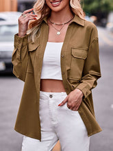 Load image into Gallery viewer, Pocketed Button Up Dropped Shoulder Shacket