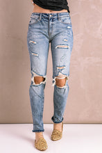 Load image into Gallery viewer, Splatter Distressed Acid Wash Jeans with Pockets