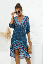 Load image into Gallery viewer, Printed Bohemian V Neck Dress