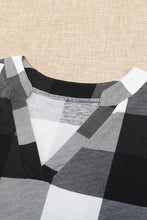 Load image into Gallery viewer, Plaid V-Neck Long Sleeve Top