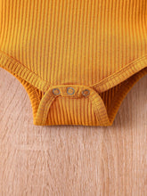 Load image into Gallery viewer, Baby Girl Graphic Ribbed Ruffle Shoulder Bodysuit and Printed Pants Set