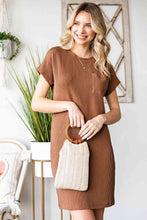 Load image into Gallery viewer, Ribbed Round Neck Short Sleeve Dress