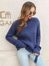 Load image into Gallery viewer, Decorative Button Slit Sweater