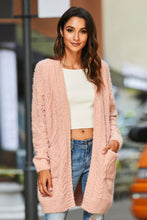 Load image into Gallery viewer, Mixed Knit Open Front Longline Cardigan