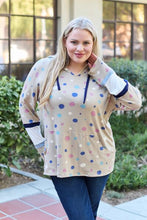 Load image into Gallery viewer, Celeste Design Full Size Polka Dot Drawstring Hoodie