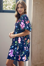 Load image into Gallery viewer, Printed Tiered Balloon Sleeve Mini Dress