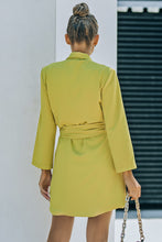 Load image into Gallery viewer, Belted Shawl Collar Blazer Dress
