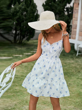 Load image into Gallery viewer, Floral Spaghetti Strap Smocked Mini Dress