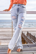 Load image into Gallery viewer, Distressed Straight Leg Jeans with Pockets