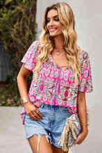 Load image into Gallery viewer, Bohemian Tied Flutter Sleeve Blouse