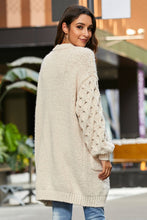 Load image into Gallery viewer, Open Front Ribbed Trim Duster Cardigan