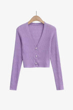 Load image into Gallery viewer, Button Down Long Sleeve Cropped Cardigan
