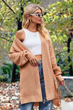 Load image into Gallery viewer, Openwork Long Sleeve Open Front Slit Cardigan