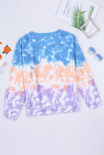 Load image into Gallery viewer, Tie-Dye Drop Shoulder Round Neck Sweatshirt