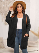Load image into Gallery viewer, Plus Size Open Front Cardigan With Pockets