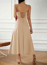 Load image into Gallery viewer, Spaghetti Strap Lace-Up Dress