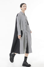 Load image into Gallery viewer, Printed Two-Tone Button Down Shirt Dress