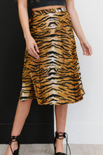 Load image into Gallery viewer, SHOPIRISBASIC Eye of the Tiger Satin Midi Skirt