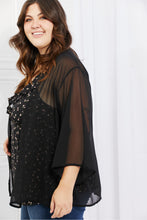 Load image into Gallery viewer, Melody Just Breathe Full Size Chiffon Kimono in Black