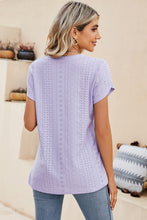 Load image into Gallery viewer, Eyelet V-Neck Petal Sleeve T-Shirt