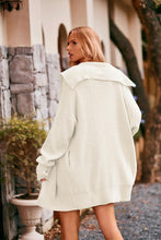 Load image into Gallery viewer, Collared Neck Button-Up Cardigan with Pockets