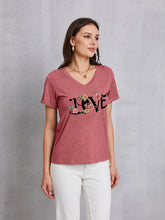 Load image into Gallery viewer, LOVE V-Neck Short Sleeve T-Shirt