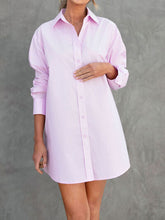 Load image into Gallery viewer, Button Up Long Sleeve Mini Shirt Dress