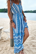 Load image into Gallery viewer, Mixed Print Tie-Shoulder Maxi Dress