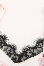 Load image into Gallery viewer, Heart Print Lace Trim Cami and Shorts Pajama Set