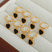 Load image into Gallery viewer, 18K Gold-Plated Heart Drop Earrings
