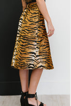Load image into Gallery viewer, SHOPIRISBASIC Eye of the Tiger Satin Midi Skirt