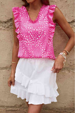 Load image into Gallery viewer, Printed V-Neck Butterfly Sleeve Tank