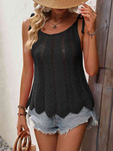 Load image into Gallery viewer, Tied Openwork Scoop Neck Sleeveless Tank
