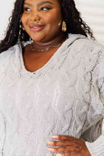 Load image into Gallery viewer, Woven Right Cable-Knit Hooded Sweater