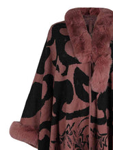 Load image into Gallery viewer, Faux Fur Trim Poncho