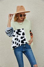 Load image into Gallery viewer, Fuzzy Mixed Print Pullover Sweater