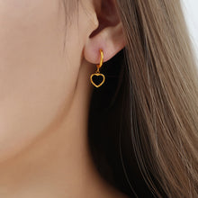 Load image into Gallery viewer, 18K Gold-Plated Heart Drop Earrings