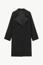 Load image into Gallery viewer, Double-Breasted Belted Lapel Collar Sherpa Coat