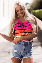 Load image into Gallery viewer, Striped Gradient Ladder-Cutout Tank