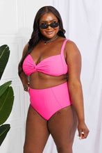 Load image into Gallery viewer, Marina West Swim Take A Dip Twist High-Rise Bikini in Pink