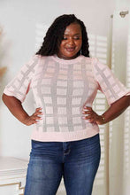 Load image into Gallery viewer, Double Take Ribbed Trim Round Neck Knit Top