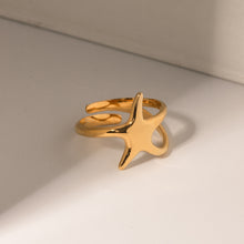 Load image into Gallery viewer, Gold-Plated Stainless Steel Star Ring